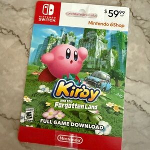 Nintendo Kirby and the Forgotten Land Digital Game - Green and Pink